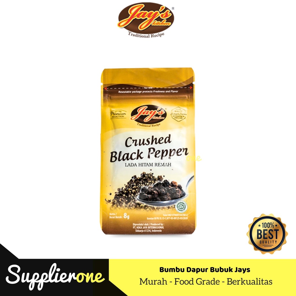 

Crushed Black Pepper Jays / Chilli Flakes Jays / Bumbu Dapur Bubuk Jay's / Bumbu Dapur Pouch / Bumbu Dapur Bubuk Kemasan / Cabai Bubuk / Paprika Bubuk / Bawang Putih Bubuk/ Lada Bubuk