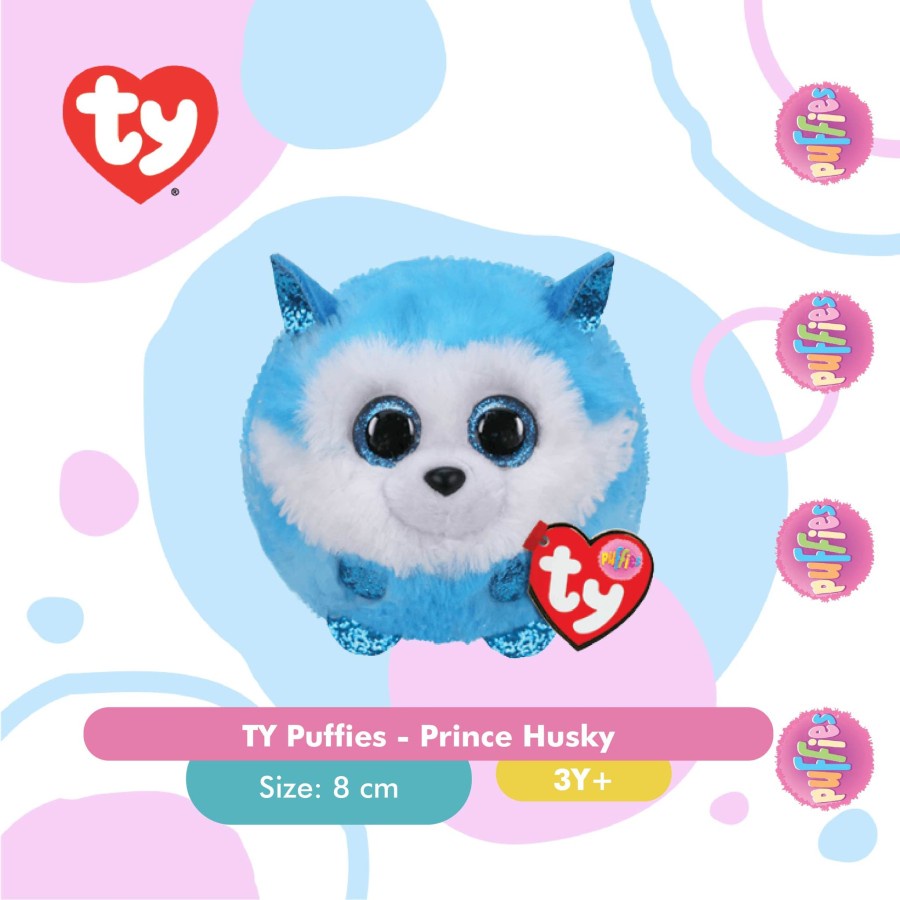 TY Puffies Prince Husky - Boneka Anjing Husky