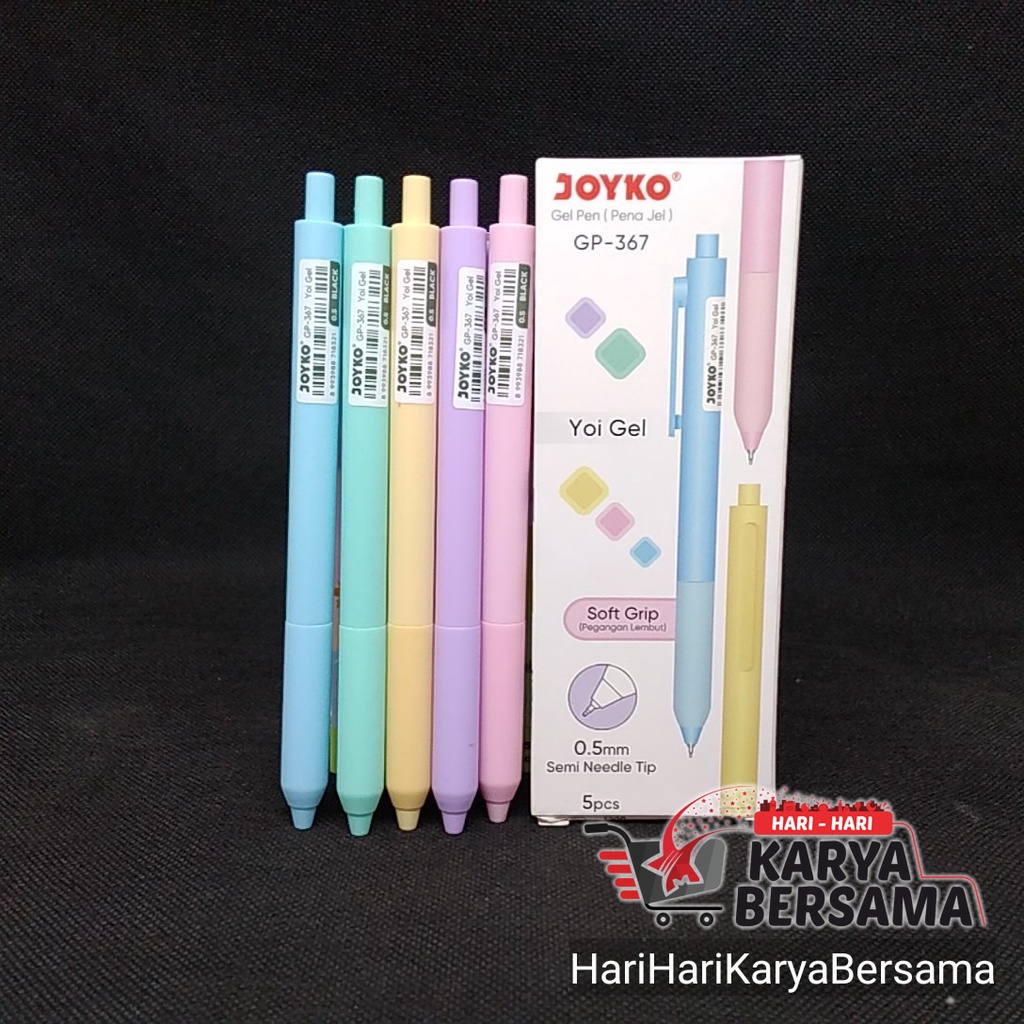 

JOYKO GEL PEN GP-367 PULPEN YOI GEL 0.5MM BLACK WARNA RANDOM ISI 5PCS