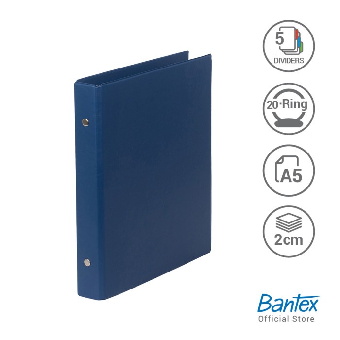 

Bantex Multiring Binder 20 Ring 25mm A5 Blue 1324 01