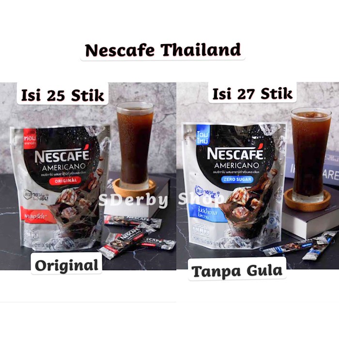 

Nescafe Thailand Americano Original Zero No Sugar Added Kopi Hitam - Zero Sugar