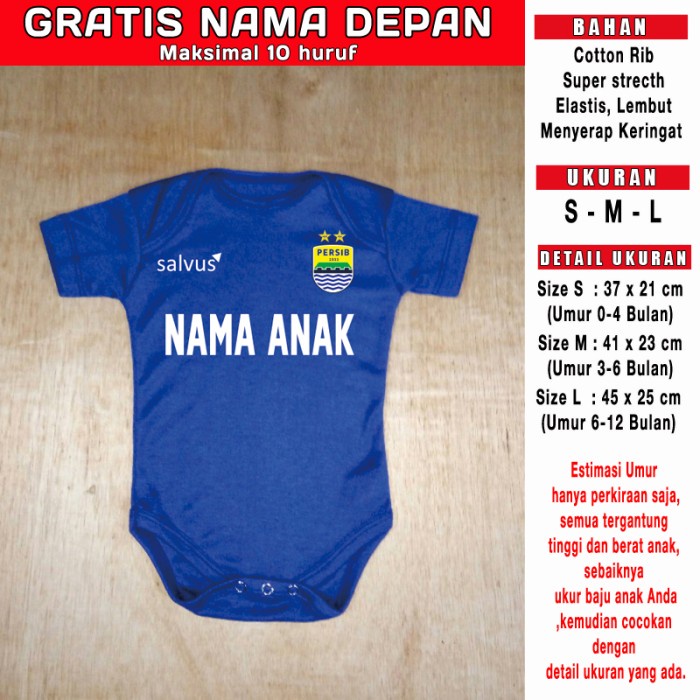 Jumper Bola Bayi Klub GRATIS NAMA DEPAN romper bayi baju bola bayi - MU Merah, S