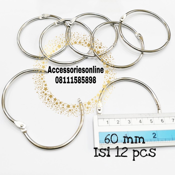 

Ring menu/ring buku/ring buka tutup/ring binder 60 mm - 12 pcs