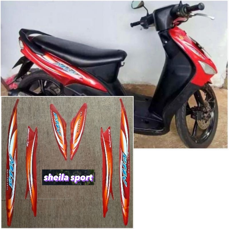 striping mio sporty stiker Striping Original Yamaha Mio sporty merah tahun 2007 2008 lis mio sporti