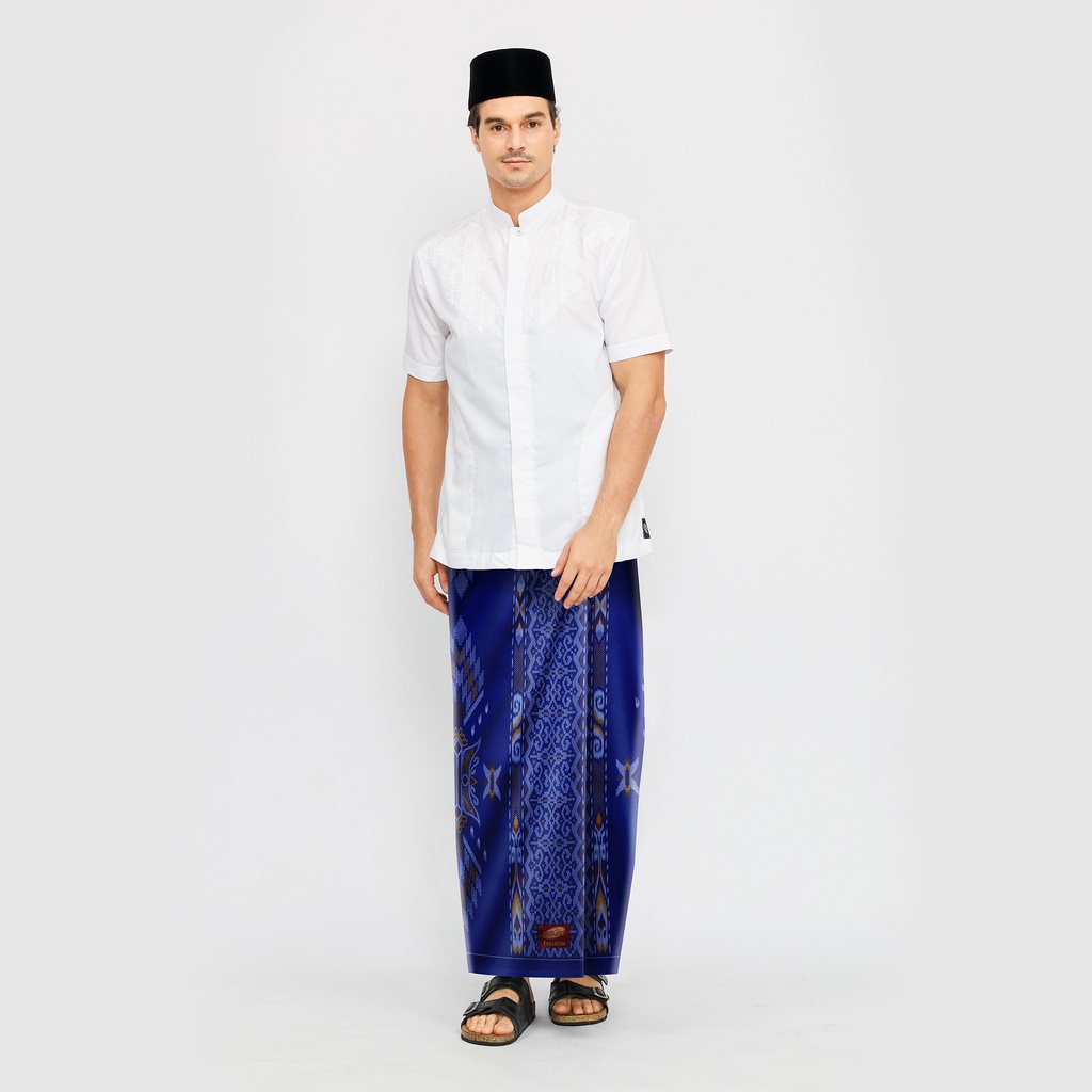Sarung ATLAS Premium 735 Kembang Warna Biru 02