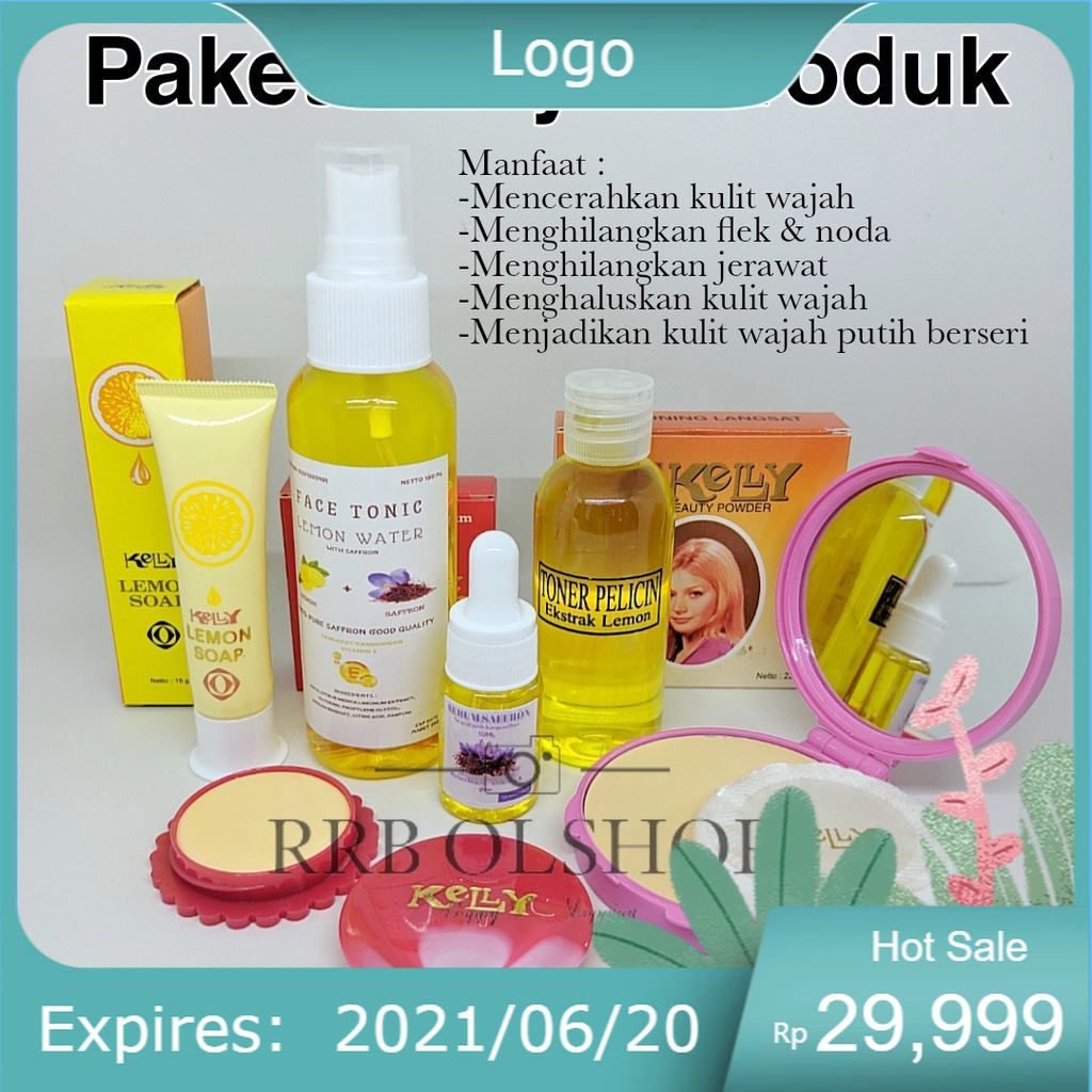 SLB - Paket Lengkap Kelly 3in1 Plus Serum - Toner & Spray - Pearl Cream Kelly 5gr + Kelly Lemon Soap