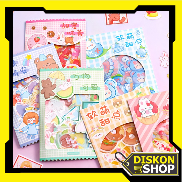 

Diskon Shop - 6056 Water-Resistant Fun / Stiker Set Isi 45 PCS / Sticker Diary Scrapbook DIY / Soft Cute Sticker Pack