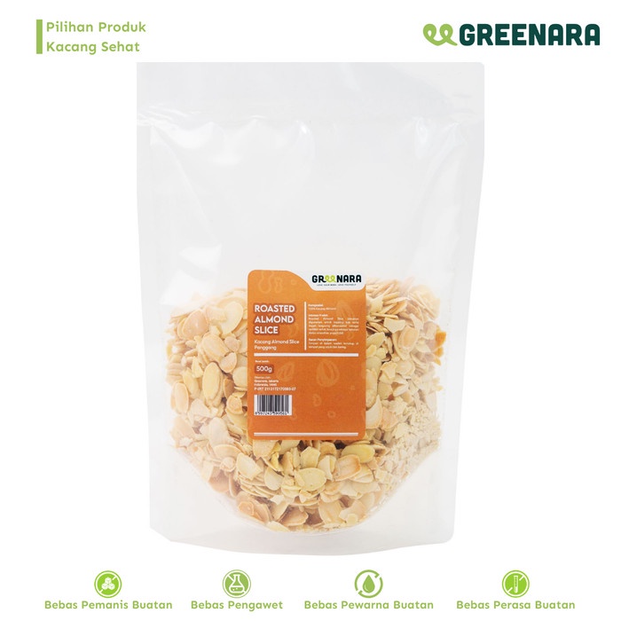 

[KUALITAS PREMIUM] Kacang Almond Iris Panggang 500gr / Roasted Almond Slice Termurah