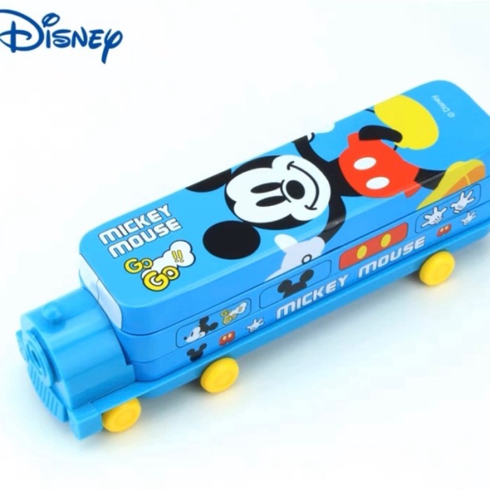 

FM - BEST SELLER disney pencil case train shape two layers kotak pensil bentuk kereta - L.Blue mickey