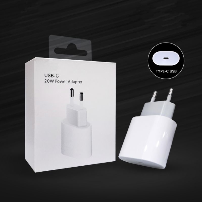 ADAPTOR CHARGER A2347 20W USB C FAST CHARGING FOR ALL IPHONE 11 / 12 / 13 / 14 / 15 Cas