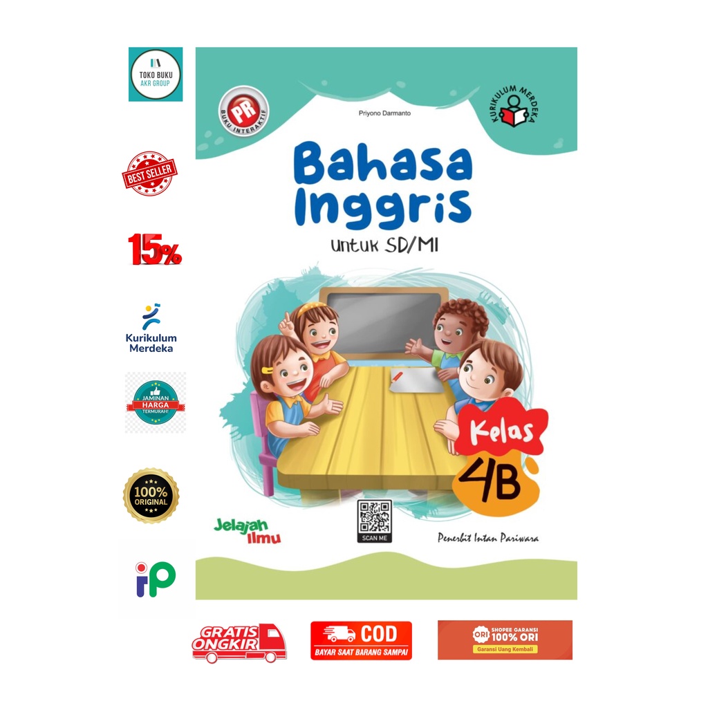 BUKU PR LKS BAHASA INGGRIS SD KELAS 4 SEMESTER 2 KURIKULUM MERDEKA TERBARU INTAN PARIWARA