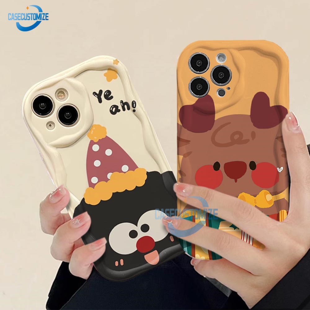 Casing hp Samsung A54 A05 A05S A14 A13 A04e A04 A04s A10s A20s A30s A21s A12 A02s A32 A03 A51 A23 A50s A52s A50 A03s A52 A11 A20 S23 FE M11 M12 Christmas Deer Coal Ball Silicone Protection Case Cover Casecustomize