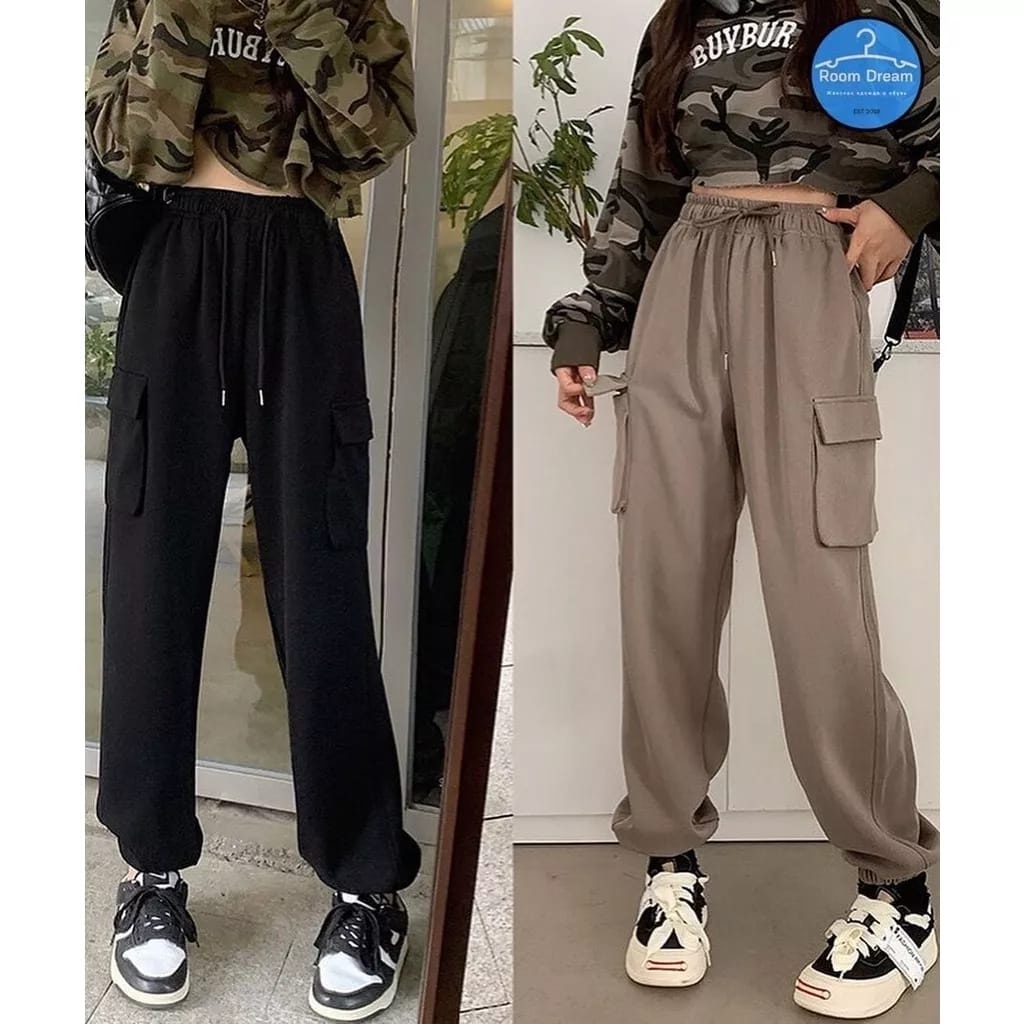 CELANA JOGGER MULTIPOCKET TALI SERUT - CELANA PANJANG WANITA