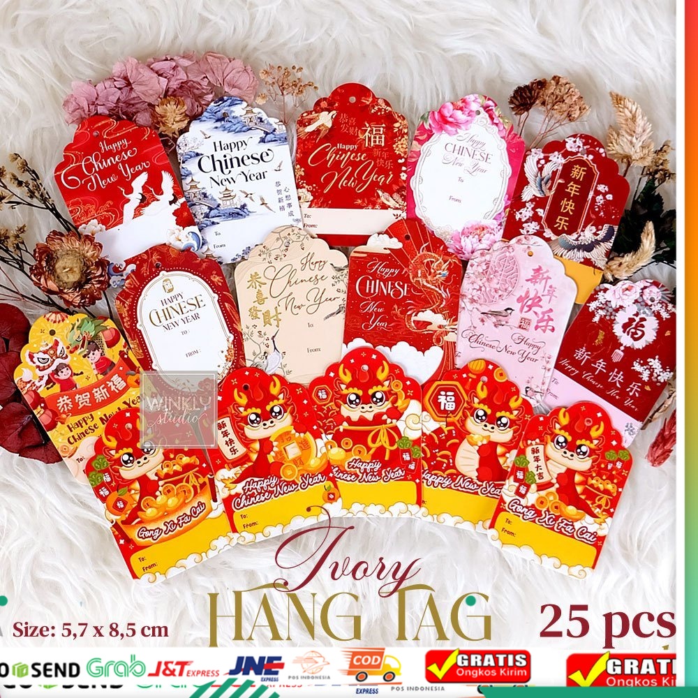 

25pcs Hang Tag Imlek Hangtag Sincia Chinese New Year Kartu Mini CNY CapGoMeh / Cap Go Meh