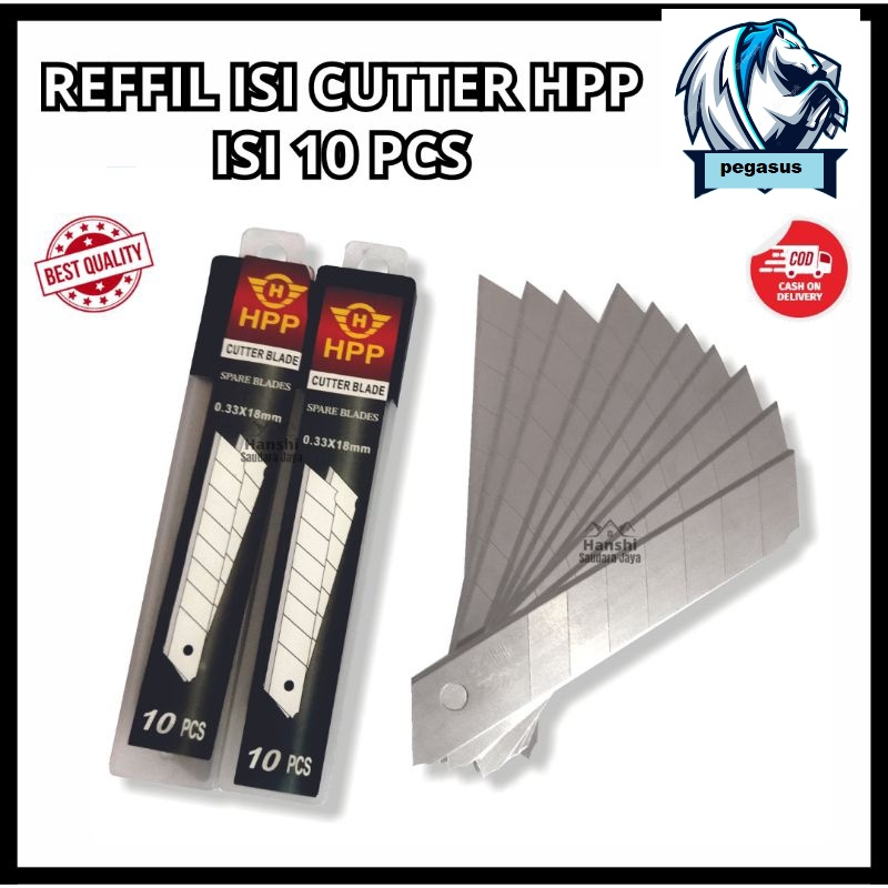 

pegasus HPP Refill Cutter Besar 10 PCS Mata Cutter Berkualitas Isi Mata Pisau Kater indonesia