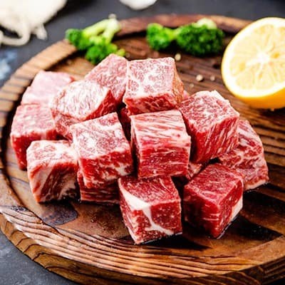 

Saikoro Beef Wagyu Meltik Cubes Steak pack 250gr