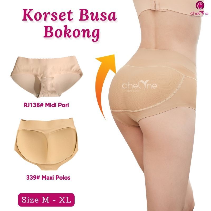 Chelyne CD Korset Busa RJ138 CD Bokong Dan Pinggul Bahan Seamless Lycra - CD Busa Bokong Polos - Boo