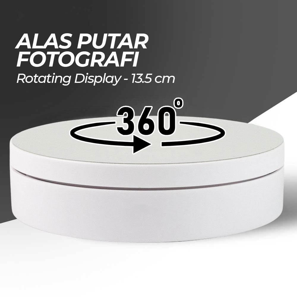 FOLETO Alas Putar Fotografi Rotating Display Matte Base with Remote 13.5 cm - FL20 - White