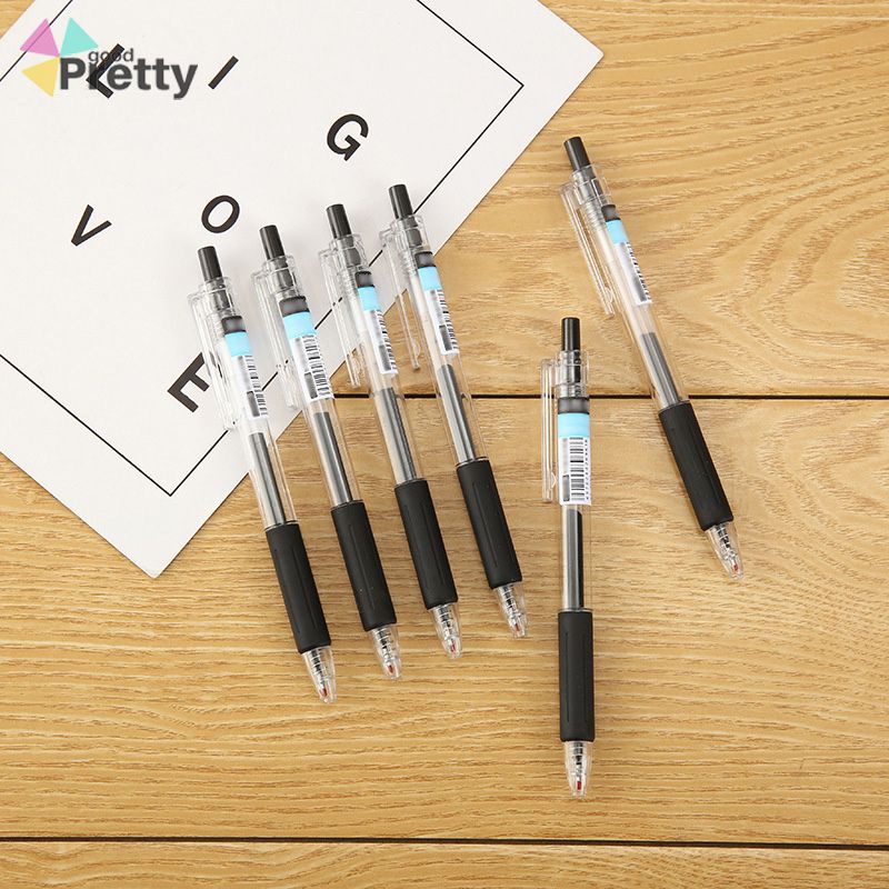 

Portable Untuk Pelajar Korean Style Pulpen Tinta Gel Hitam Retractable 1pc ST Head Ballpoint PD