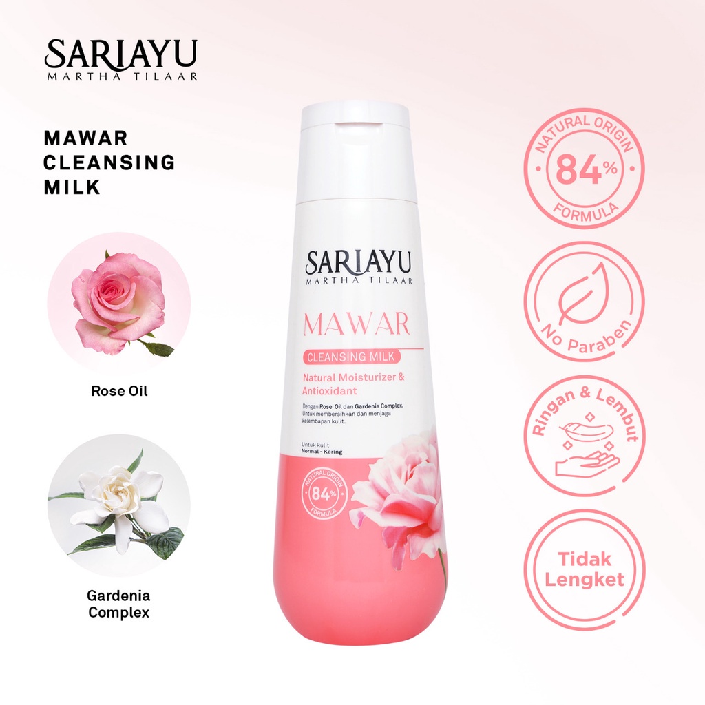Sariayu Mawar Cleansing Milk 150ml - Pembersih Wajah Sari Ayu