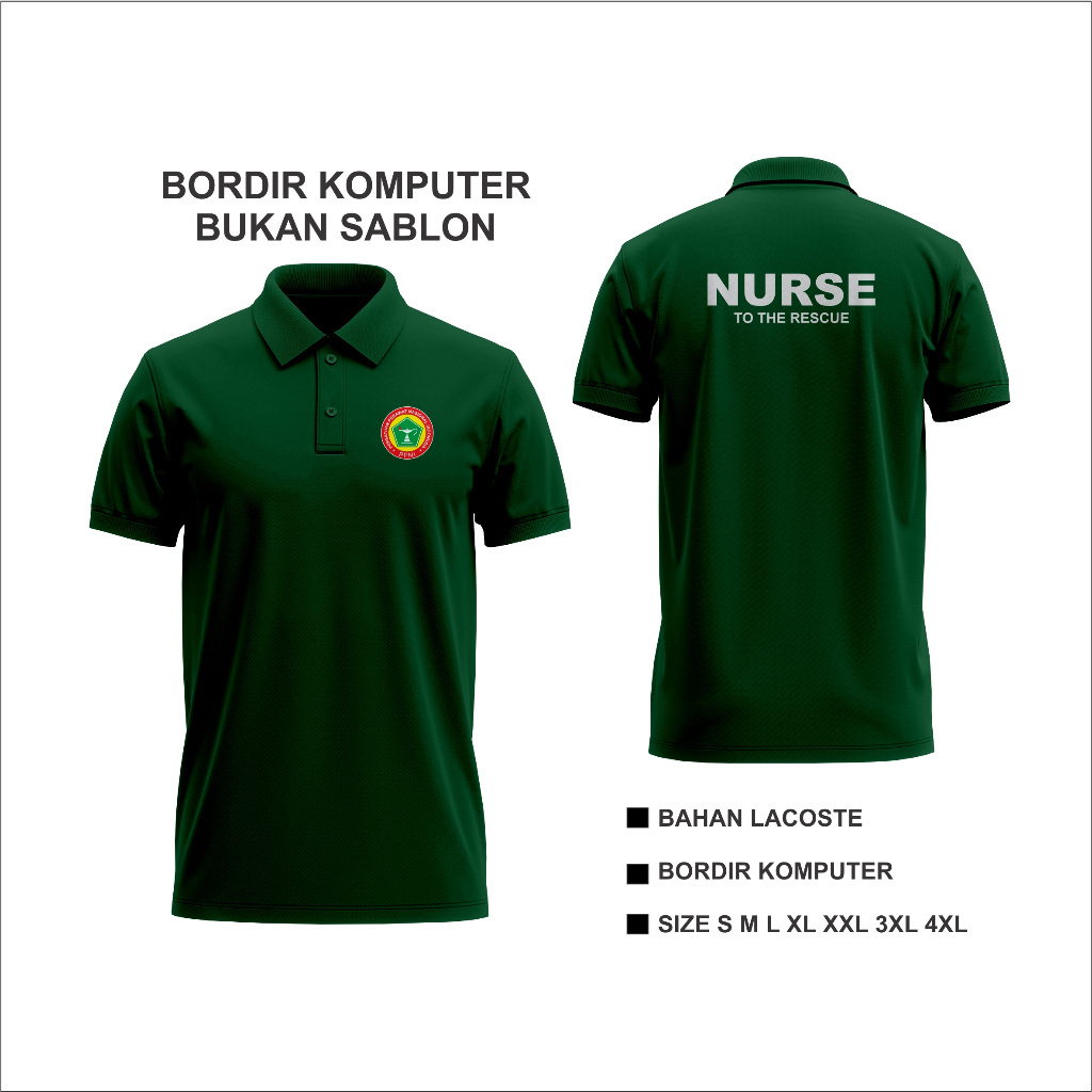 Kaos Polo Bordir Baju PPNI Bordir kaos ppni Polo PPNI Bordir / Kemeja PPNI Bordir Wangki Bordir Mura