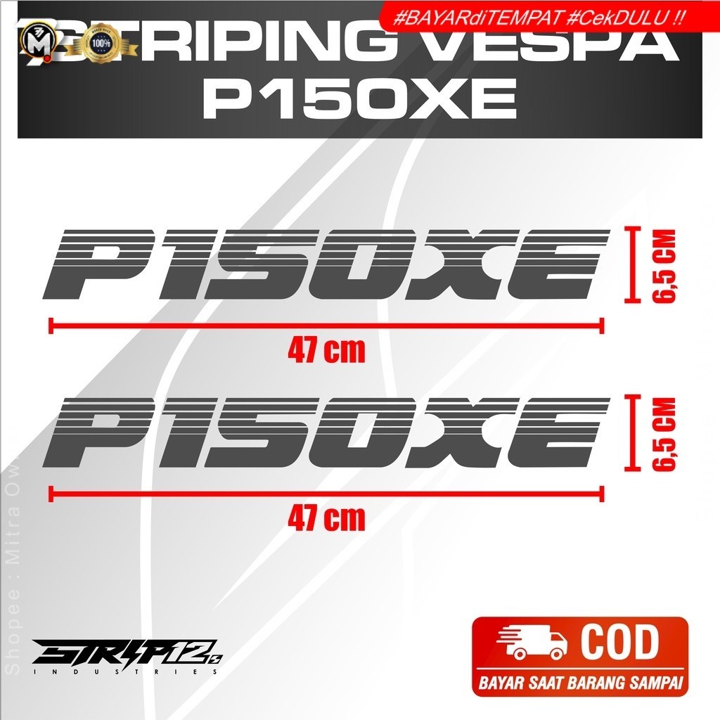 STICKER STIKER CUTTING VESPA 2 TAK UNIVERSAL PX PS STYLE/ STRIPING VESPA P150XE/CUTTING STICKER VESP