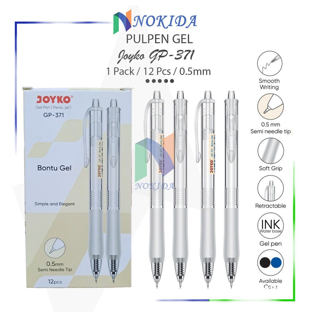 

Nokida Pulpen Jel Joyko 1 Pak Bontu [GP-371] / Alat Tulis Sekolah / Ballpoint Gel Pen Polos / Pena Pen Polpen Bolpen Warna Warni 1 Pack