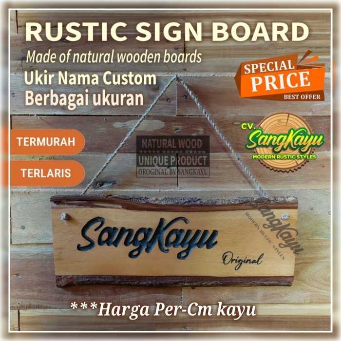 

Papan nama kayu custom signage sign ukir nama kayu custom sign board 2 - 8 cm