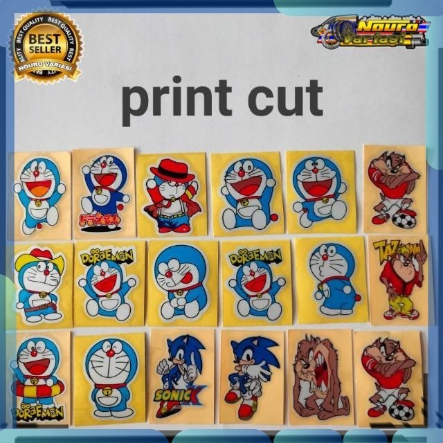 Sticker Stiker print cutting Doraemon Sonic taz mania taz-mania keropi kualitas bagus