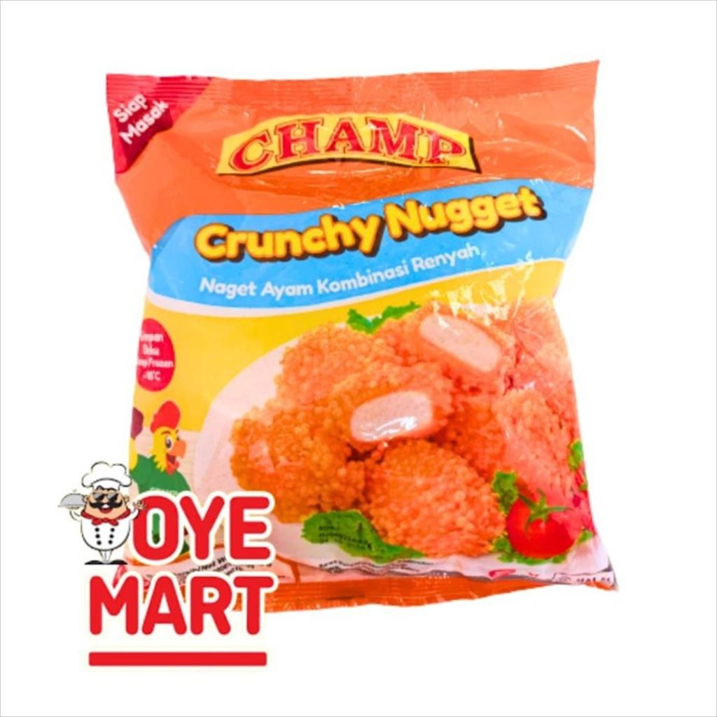 

CHAMP CRUNCHY NUGGET 450GR/NAGET AYAM KOMBINASI