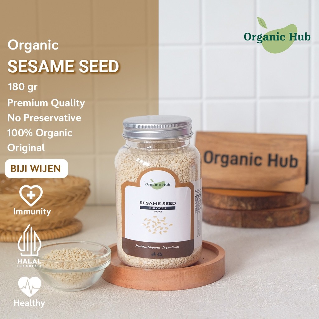 

Organic Hub Sesame Seed Rempah Nusantara Biji Wijen Putih Sangrai Roasted 180 gr