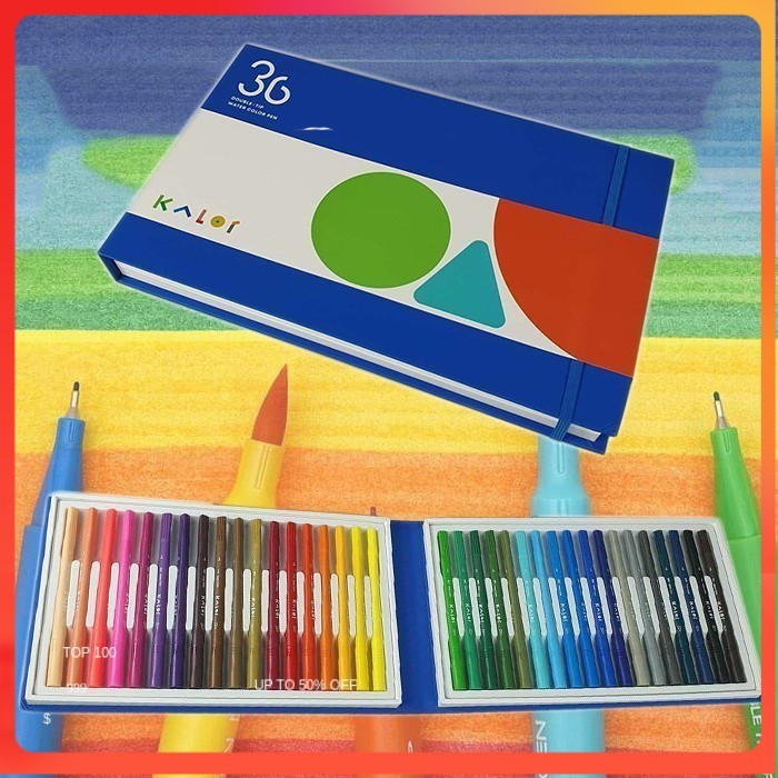 

Kaco GREEN KALOR Spidol Warna Warni Dual Head Water Color Pen 36 PCS - Multi-Color