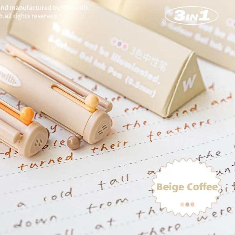 

3 Color/set Ballpoint Pens Simplicity Fashion Solid Color Stationery Writing Pen 0.5mm Smooth Scrapbook Pen Student Supplies