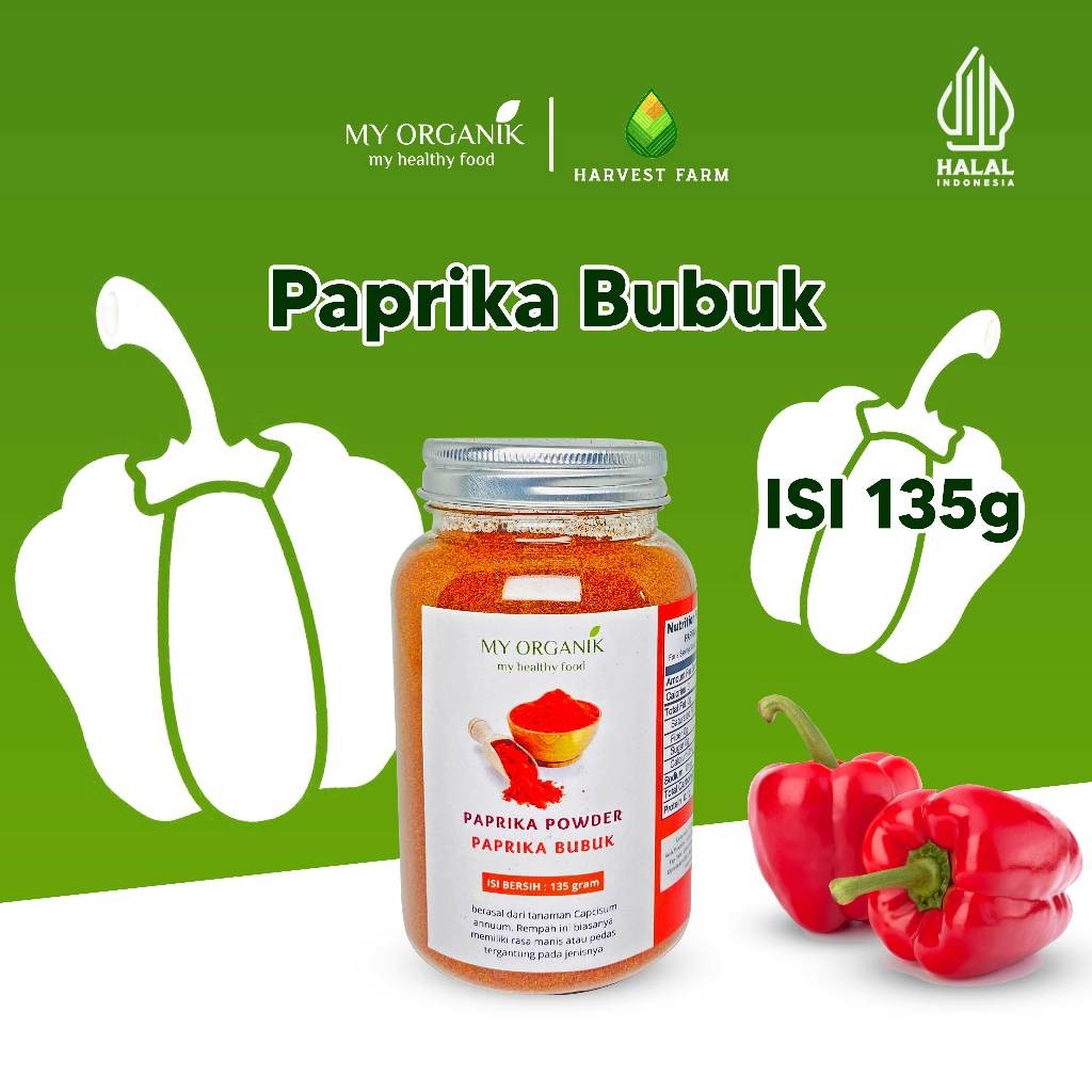 

My Organik Red Paprika Powder Paprika Merah Bubuk Murni Tanpa Campuran 135 g