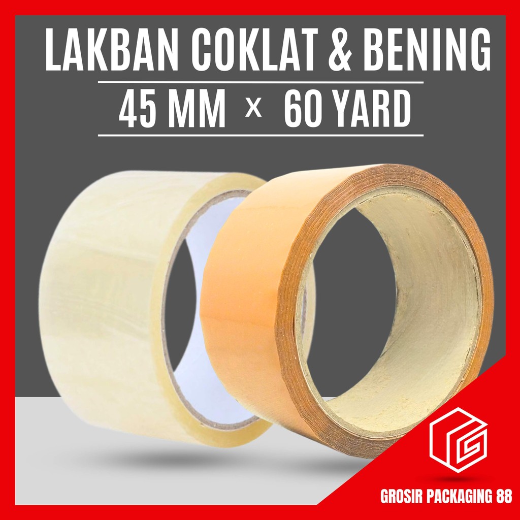 

Lakban Bening Coklat 2 Inch 60 Yard Plakban Bening Coklat 45MM 2” Inci 60Yard