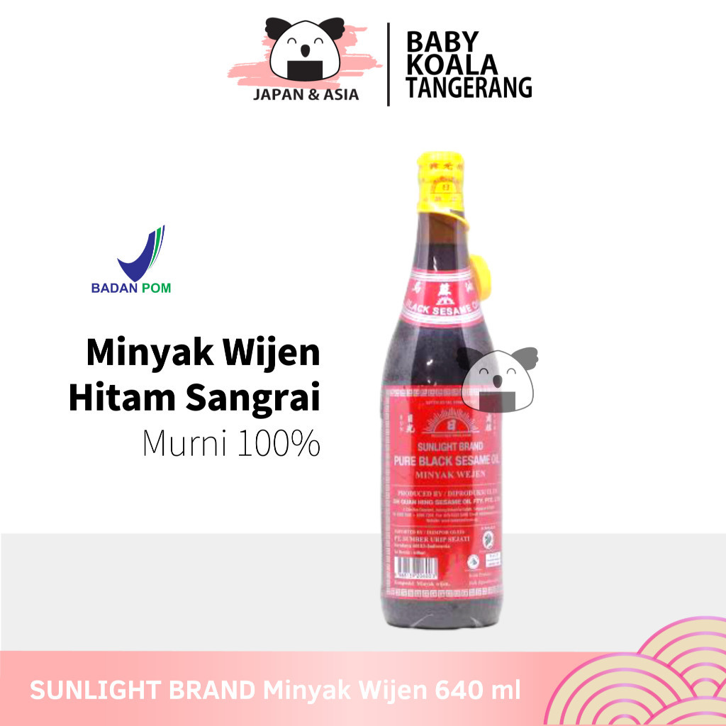 

SUNLIGHT BRAND Minyak Wijen Hitam Murni 100% 640 ml Halal │ Pure Black Sesame Oil Import - BKT