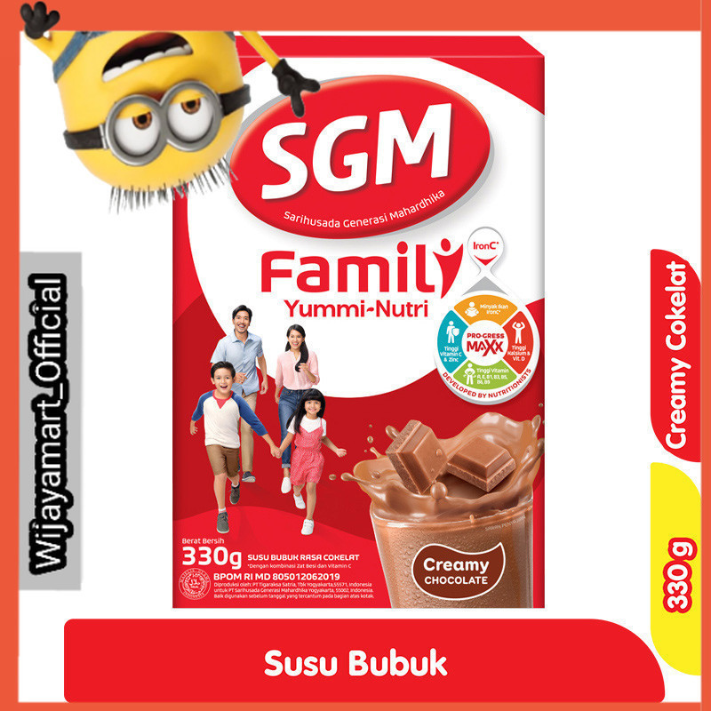 

SGM Family Yummi Nutri Creamy Cokelat Susu Bubuk Keluarga 330 g