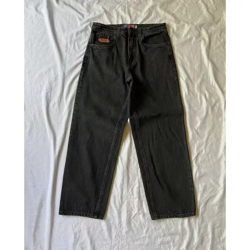2025 new Empyre denim skateboard trousers polar pure black big boy embroidery wear-resistant straigh