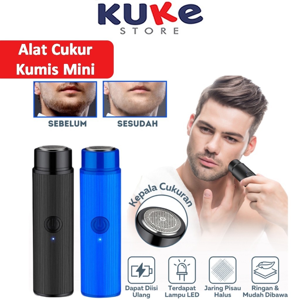 KUKE Alat Cukur Elektrik Mini Portable Rechargeable / Shaver USB Pencukur Kumis Alis Jenggot Cambang