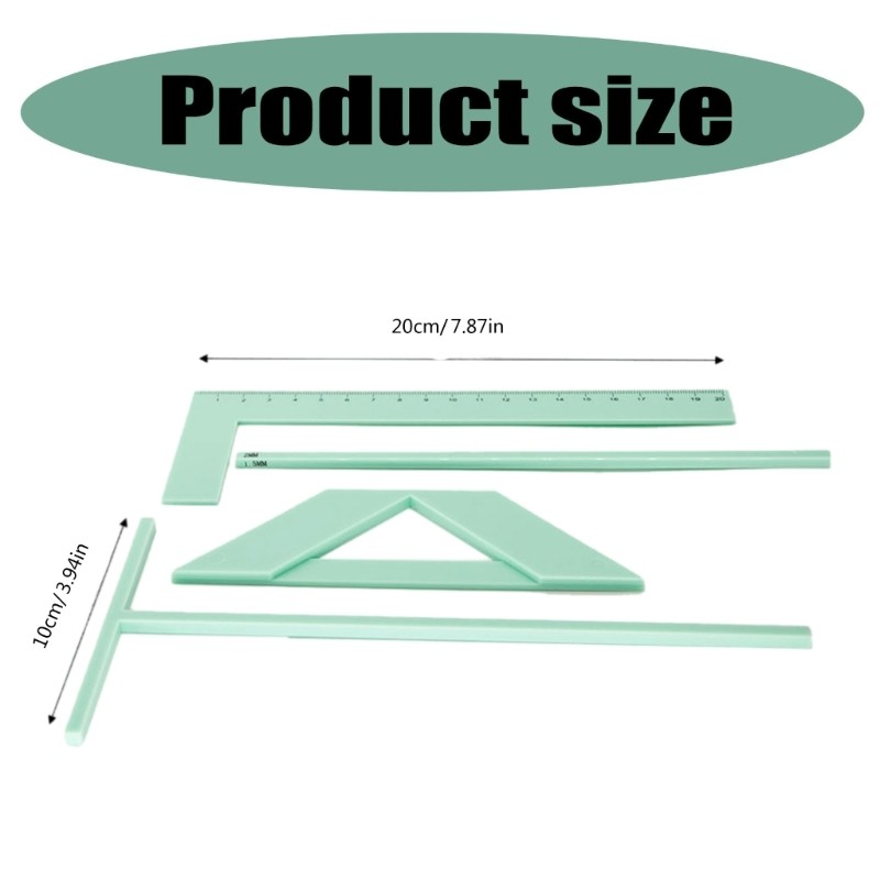 

Bookbinding Ruler L-Shaped Ruler, T-Shaped Ruler, Spacing Guide, Corner Cutting Square Set for Scrapbooking Album Making