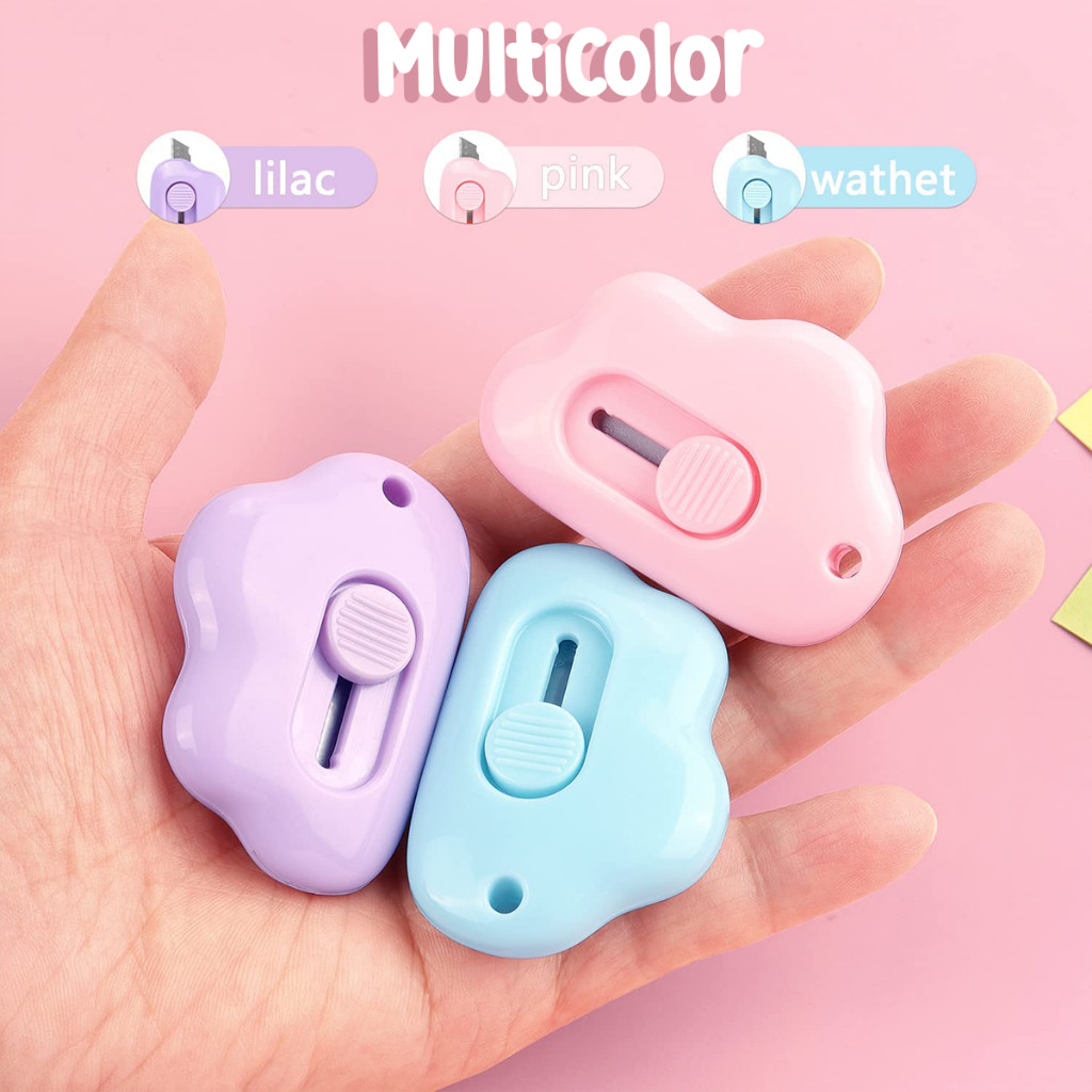 

Cutter Mini Bentuk Awan Lucu Pisau Kecil Pemotong Kertas Portable ATK002