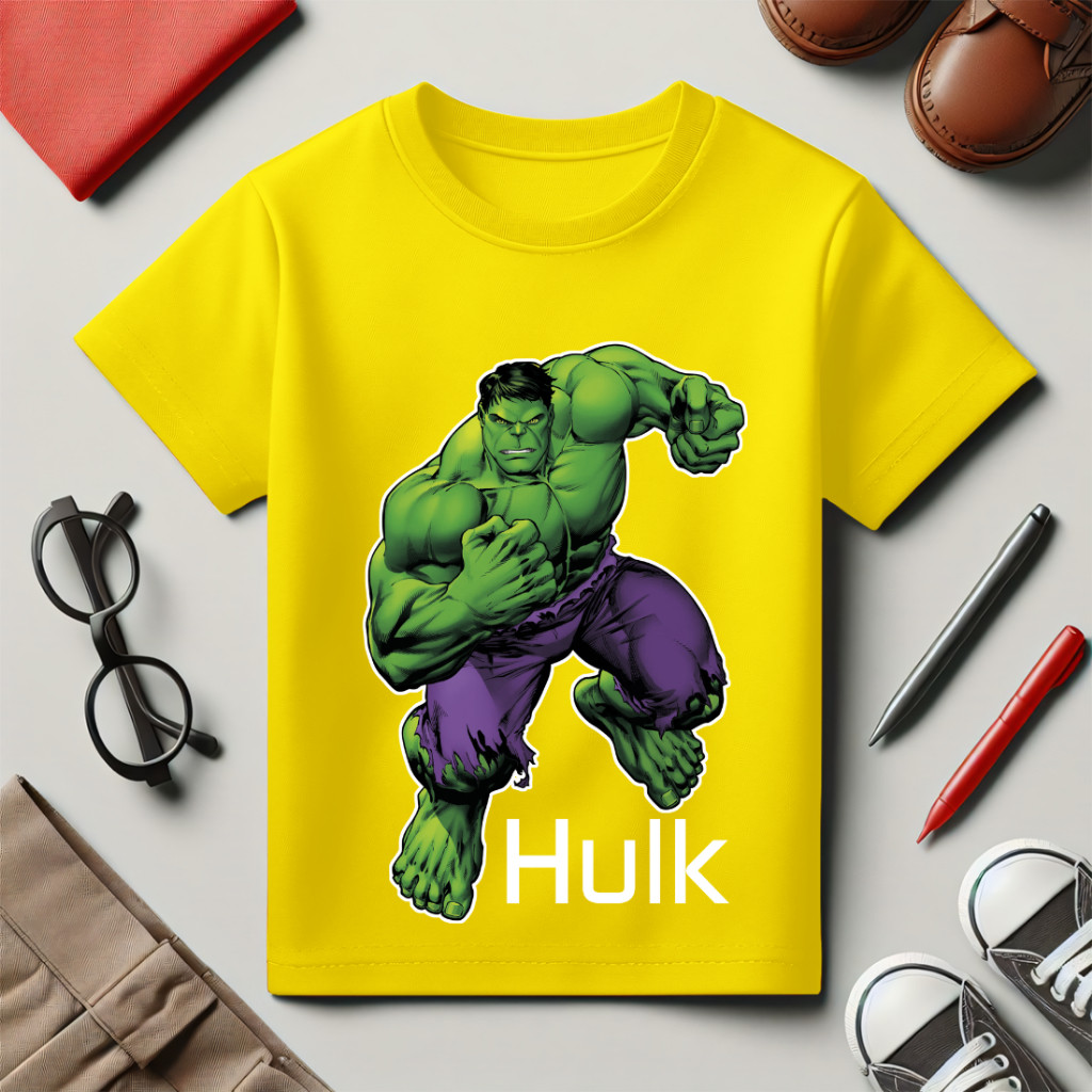 Baju Kaos Distro Anak Laki Laki Karakter Hulk Keren Import 1 - 10 Tahun -  HT2