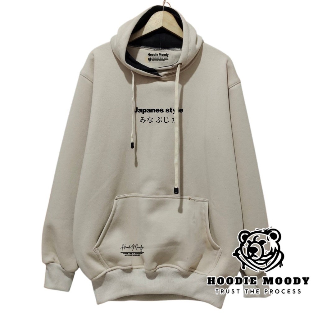 hoodiemoody sweater pria distro hoodie laki laki cream japanes sweater hoodie cowok suiter pria dist