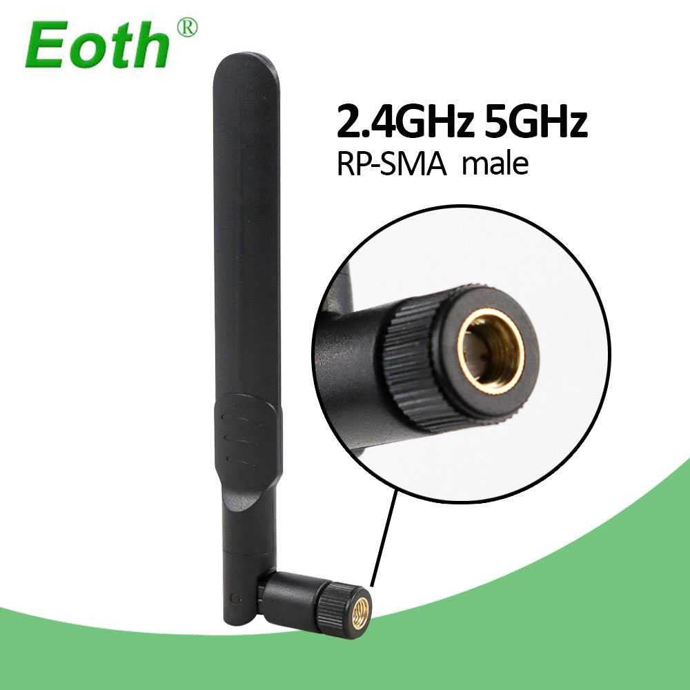 Antena Router WiFi Amplifier EOTH Dual Band 2.4 dan 5GHz RP-SMA Male