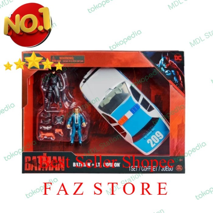 Spin Master DC The Batman  Batman + Lt. Gordon and Police Car Set TOY FAZ STORE