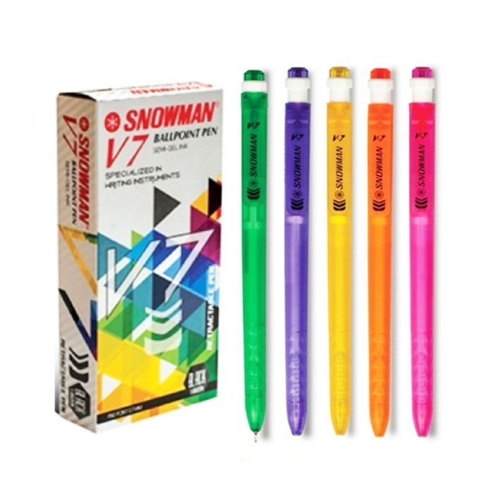 

Snowman V7 Pen 0.7mm Pena Ballpoint/Balpoin/Pulpen Cetek