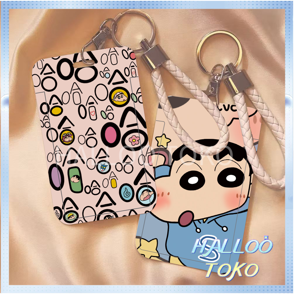 

ID CARD HOLDER MOTIF KAWAII TEMPAT KARTU PHOTOCARD PHOTO CARD Pelindung + Tali,Shin - chan yang tertawa terbahak - bahak