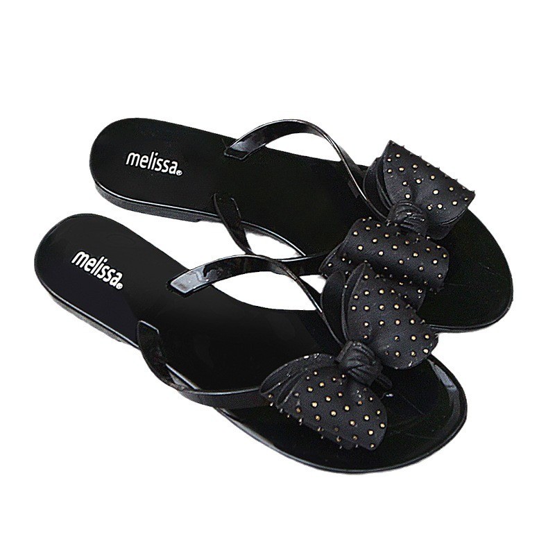 Sandal Jepit Wanita Mel dengan Simpul Kupu-Kupu Sandal Jelly Kristal Grosir Sandal Jepit