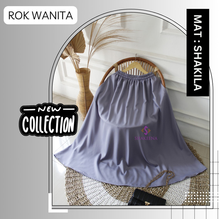 NEW -Rok panjang wanita muslimah Polos Rok kerja ootd remaja - Denim