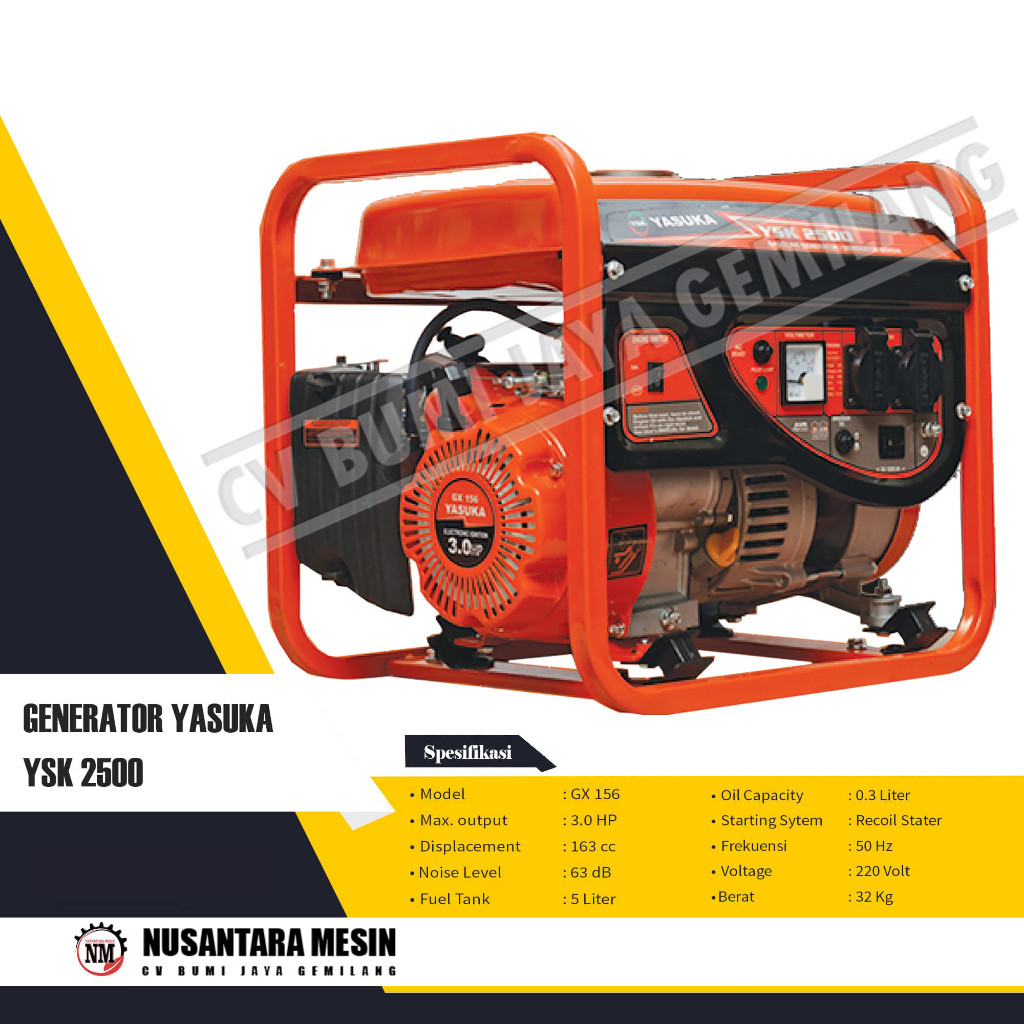 MESIN GENSET / GENERATOR YASUKA YSK 2500